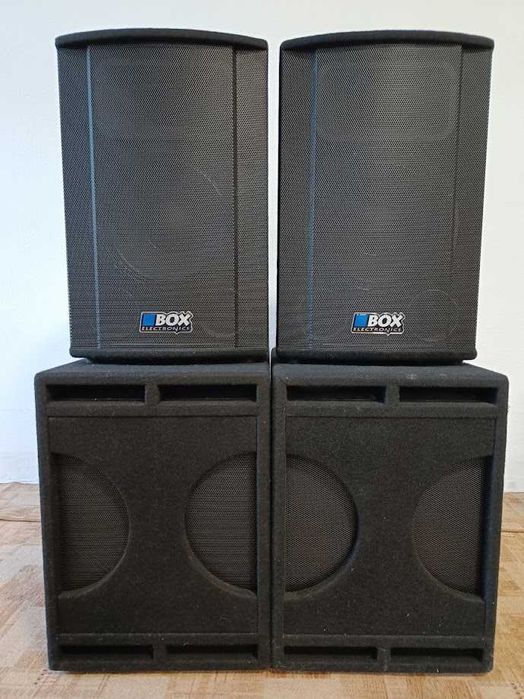 Zestaw Box Electronics 2x subwoofer 15" i 2x kolumny aktywne 12"