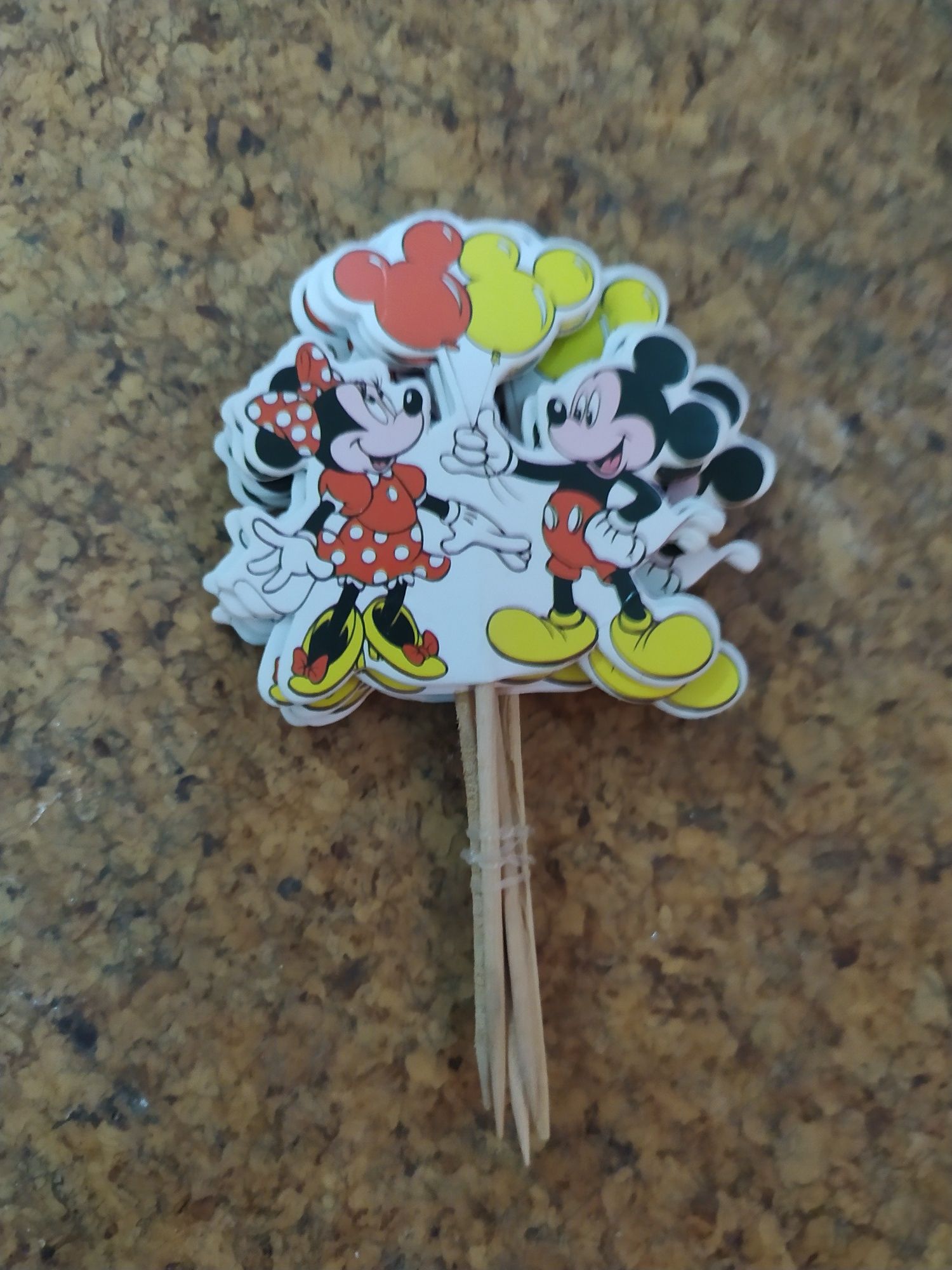 Toppers para aniversário Minie e Mickey