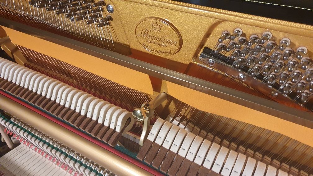 Pianino Akustyczne Heinemann UP-120 Chippendale Chrom+ława i akcesoria