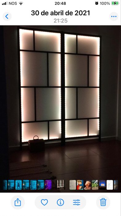 Painel de luzes led que alteram com comando