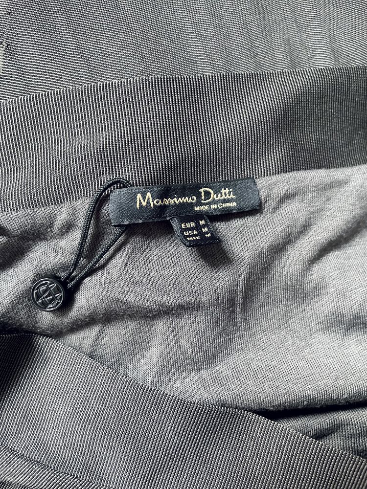 Massimo Dutti Spódnica maxi w stalowym kolorze