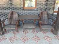 Fotel ogrodowy drewniany*stolik*zestaw mebli ogrodowych*solidny