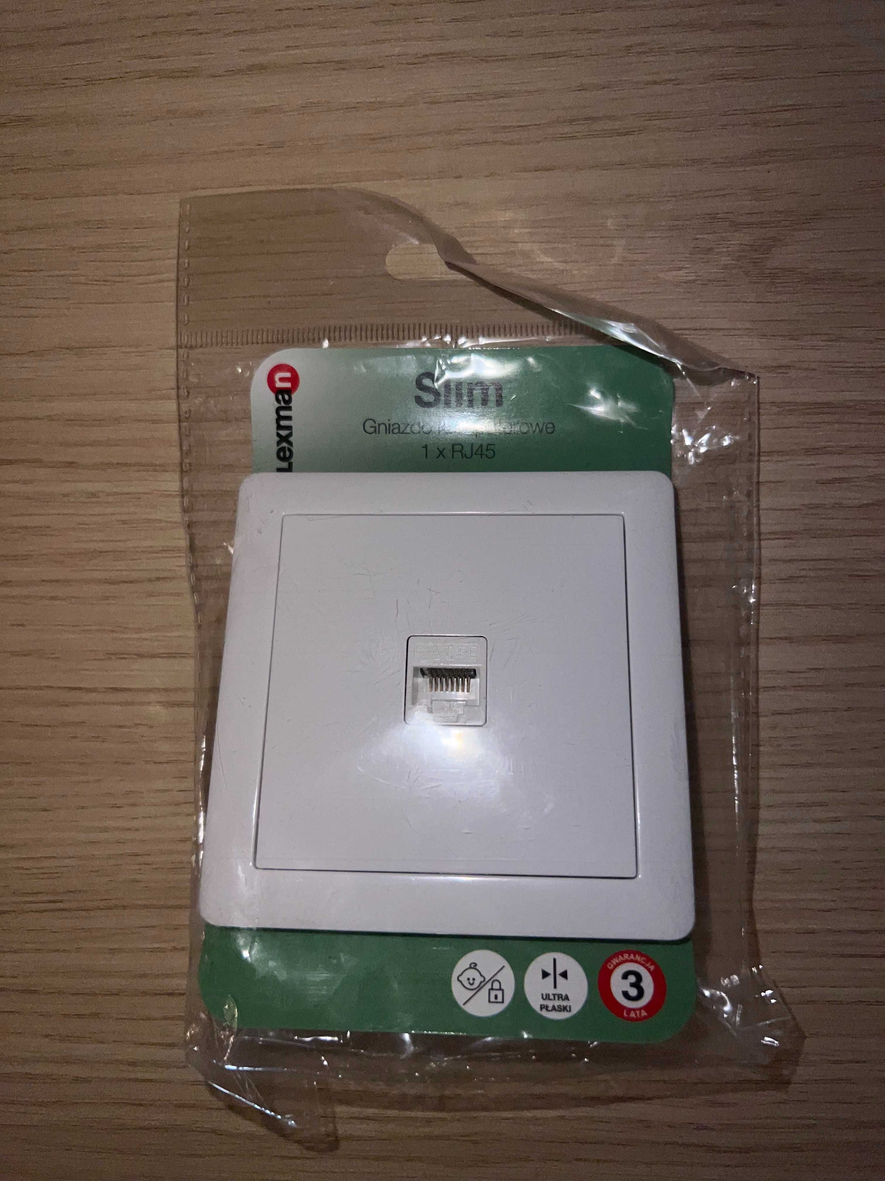 Gniazdo multimedialne RJ45 POJEDYŃCZE SLIM Biały LEXMAN