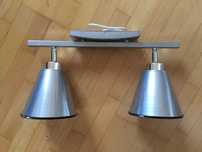 Lampa sufitowa nowoczesna, ruchome srebrne klosze metal