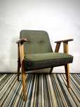 Fotel PRL Chirek J. Chierowski typ 366 orzech mat vintage fargotex