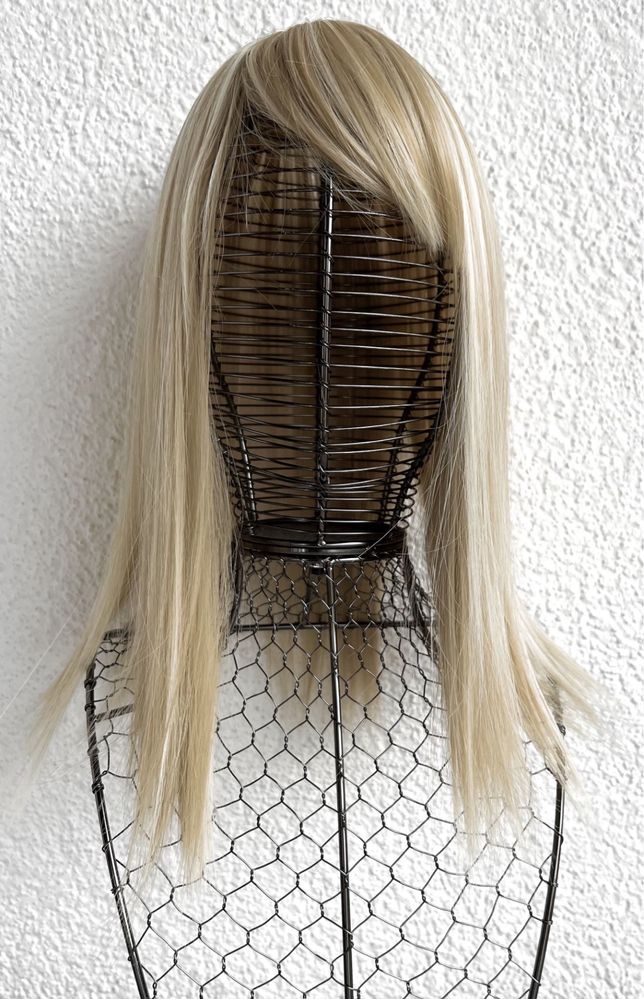 Premium Ultra włosy doczepiane, blond, pasemka refleksy topper tupet