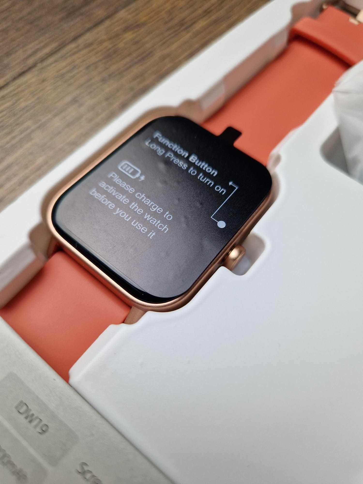 Smartwatch Toobur IDW19 – czerwony (odcień koralowy), polskie menu