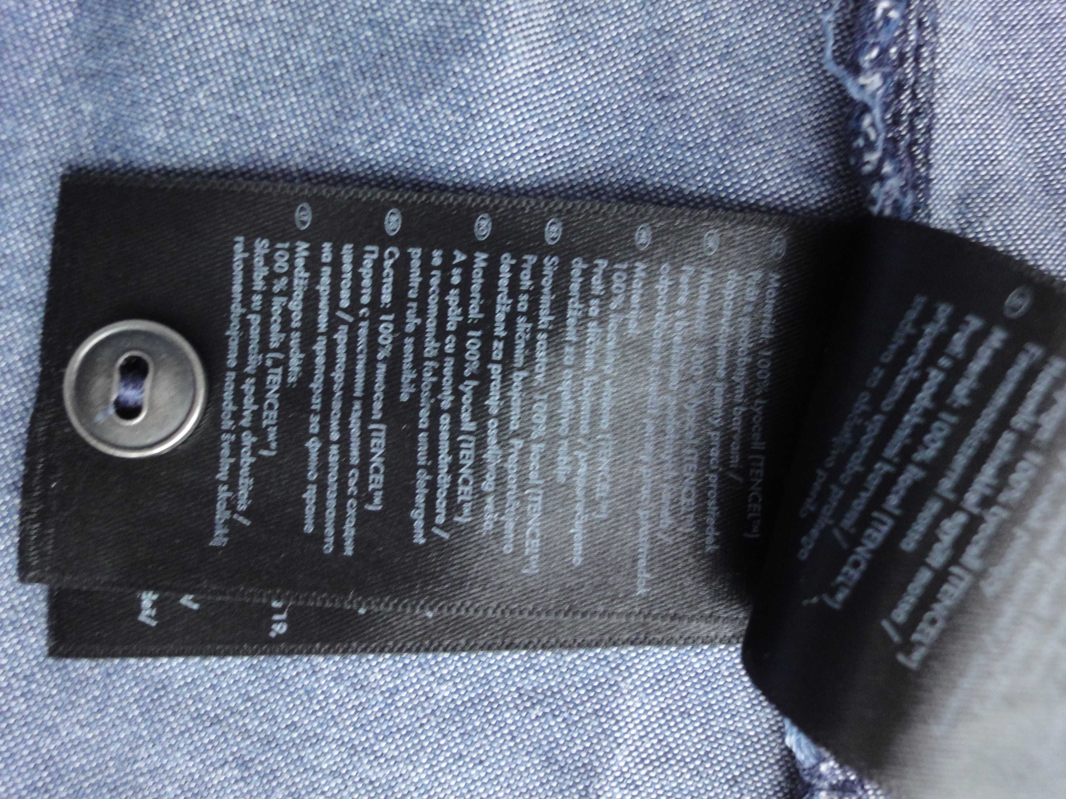 Damska granatowa jeansowa długa koszula – ESMARA lyocell 100% rozm. 44
