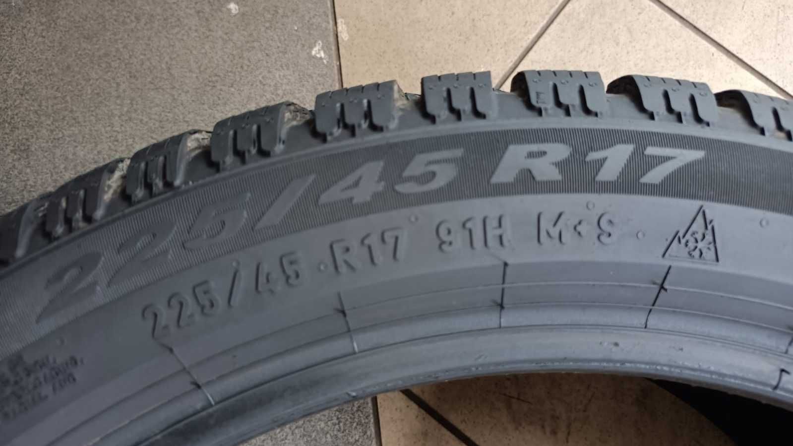 2x 225/45R17 PIRELLI WINTER 2 CINTURATO, 7,50 mm, 2023 r, zima M+S