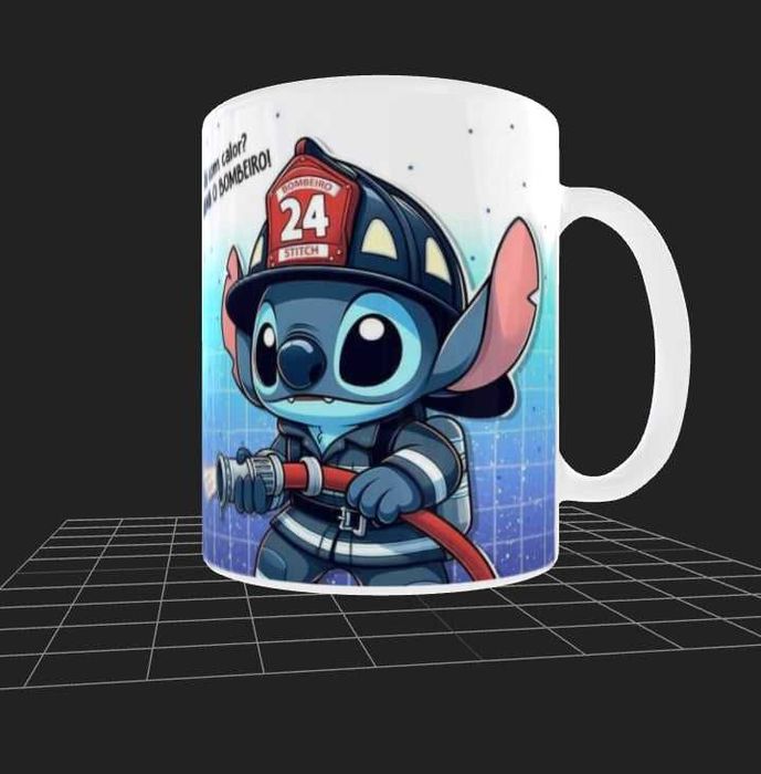 Canecas Estampadas Profissões  do Stitch, dá para Colocar o Nome