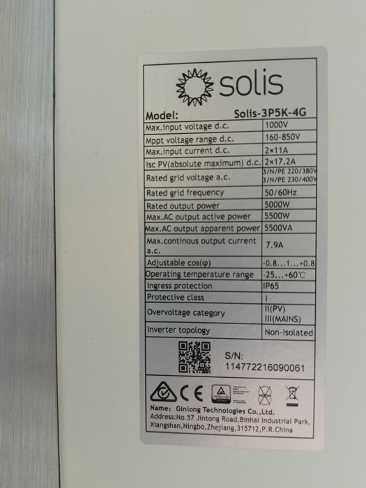 Inwerter trójfazowy SOLIS-3P5K-4G 5,5kW