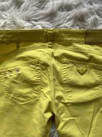 Spodnie Armani cytrynowe   Rurki roz 27