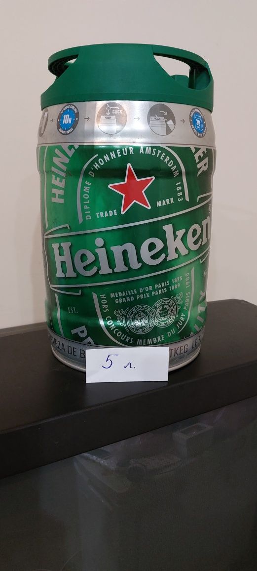 Банка бочка 5 литров из-под пива Heineken
