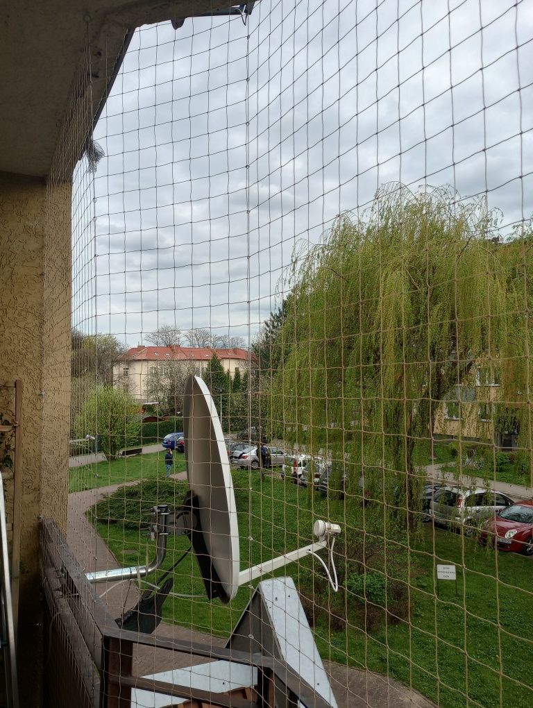 Siatka zabezpieczająca na balkon okno koty gołębie