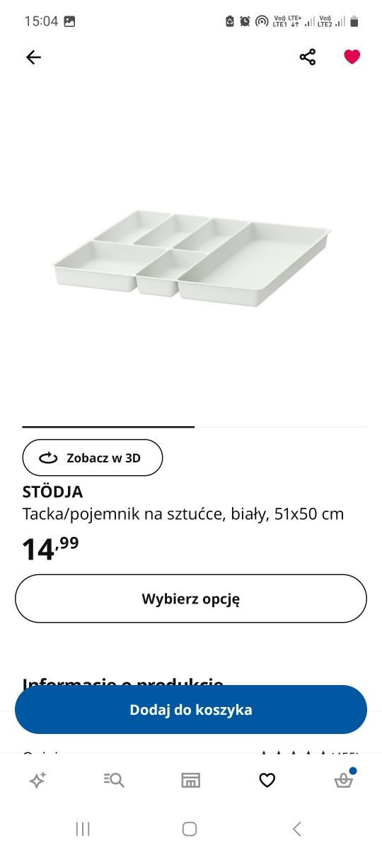 Nowy Pojemnik na sztućce Ikea