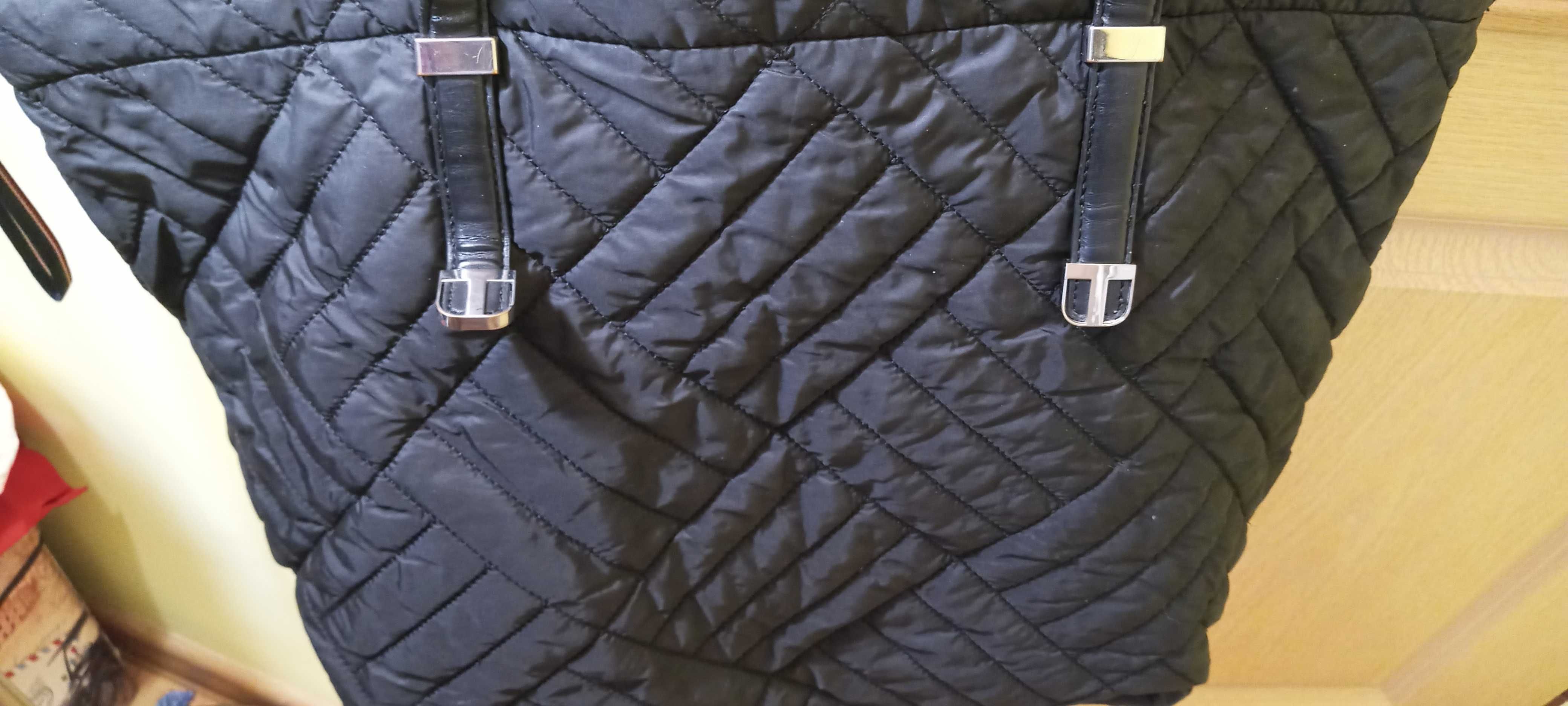 Tommy Hilfiger - pikowana torba shopper czarna