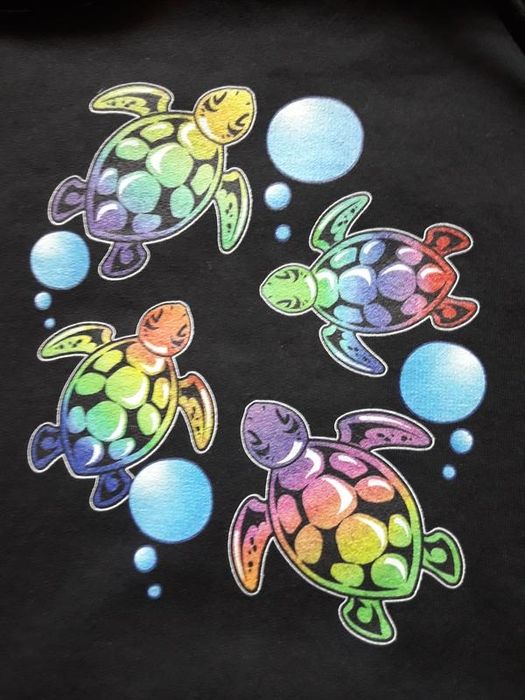 Мегакрутое худи унисекс принт черепашки port & company