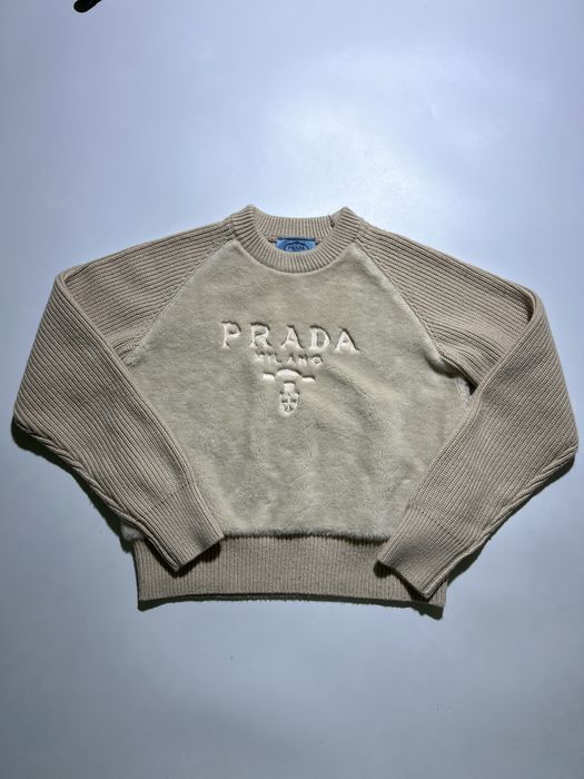 Вязаный женский свитер с шерсти и кашемира Prada