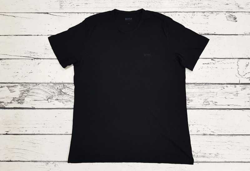 Hugo Boss * koszulka * logo * czarna * męska * XL