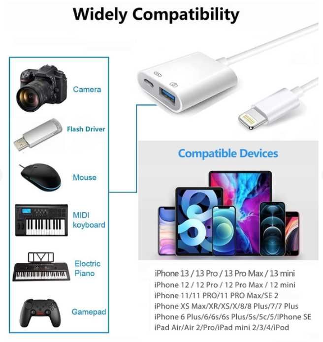 переходник адаптер iPhone iPad USB флеш Lightning айфон микрофон SSD