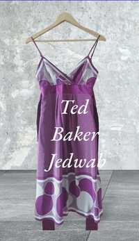 Ted Baker- jedwabna sukienka na ramiączkach