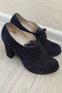 Женские замшевые туфли-ботильоны, 38 размер (24,5 см)