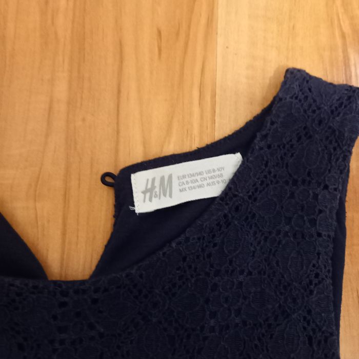 Sukienka granatowa + sweterek 140