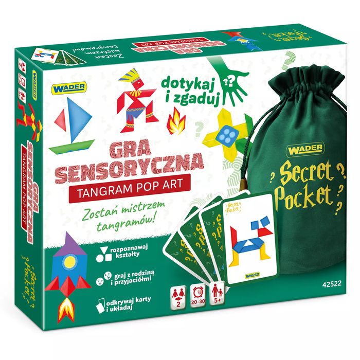 Play&Fun. Gra sensoryczna Secret Pocket Tangram Pop Art 42522. Wader