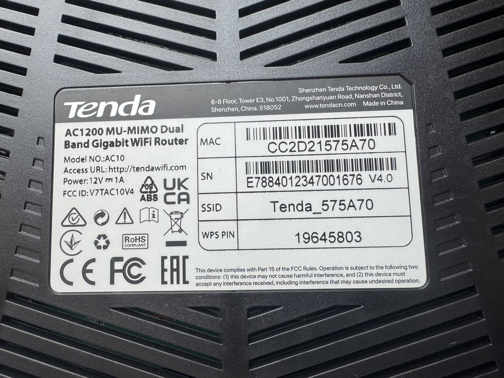 Router WiFi Tenda AC10 1200Mbps Gigabit LAN i WAN