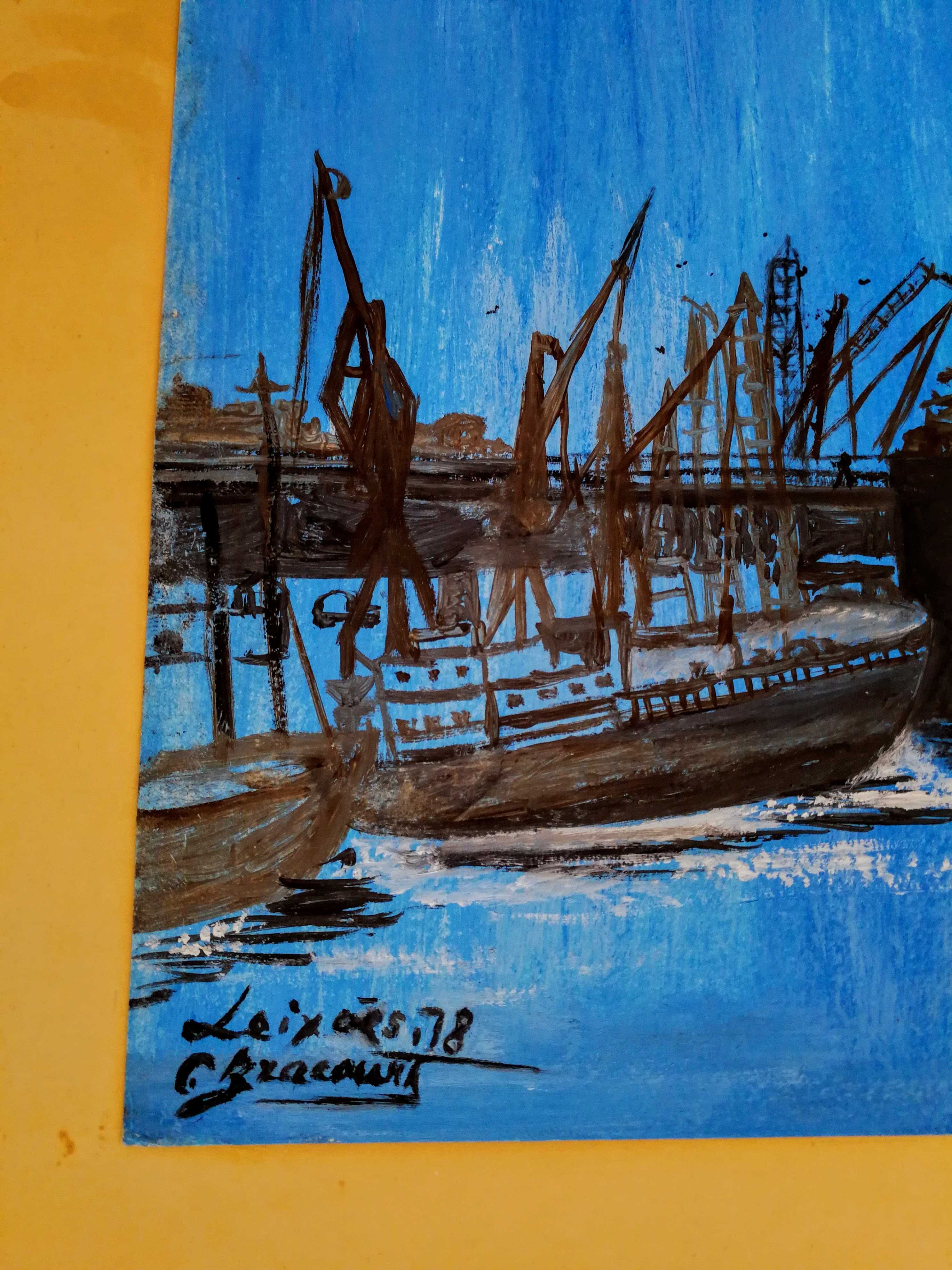 2 Aguarelas com Barcos de Constança Bracourt, Conjunto 10€