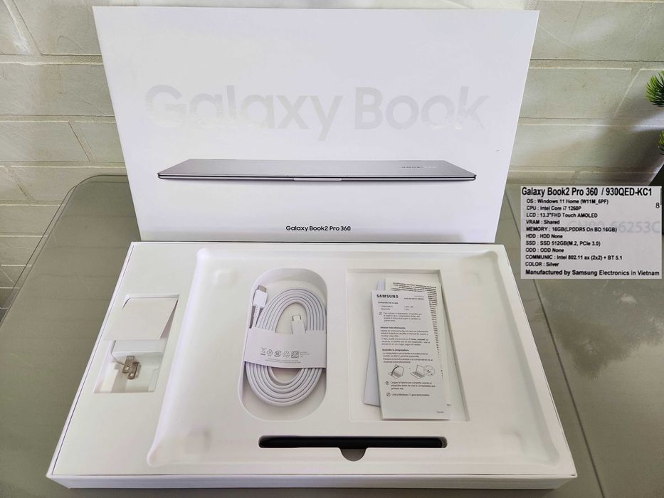 Samsung Galaxy Book2 Pro 360 (13.3',16GB DDR5, i7 12Gen,512 GB SSD)