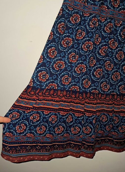 Vestido comprido estampado Springfield, novo