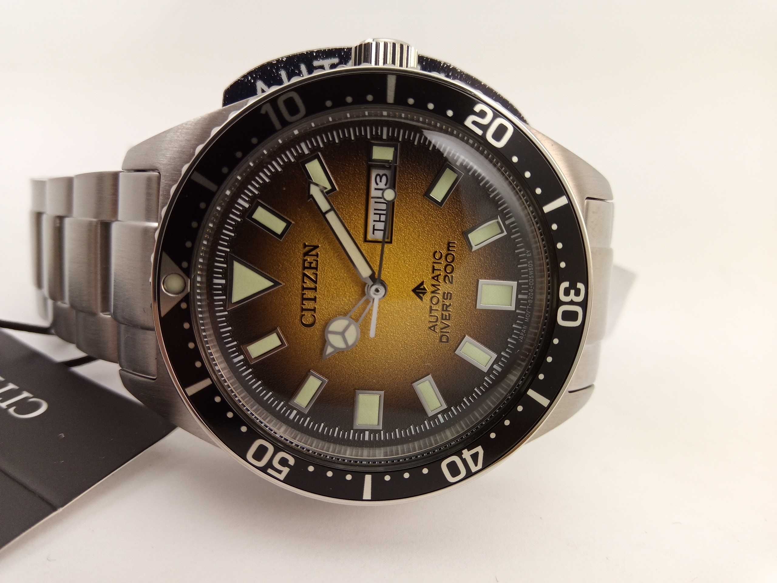 Японские мужские дайверские часы Citizen NY0120-52X механика 21 камень