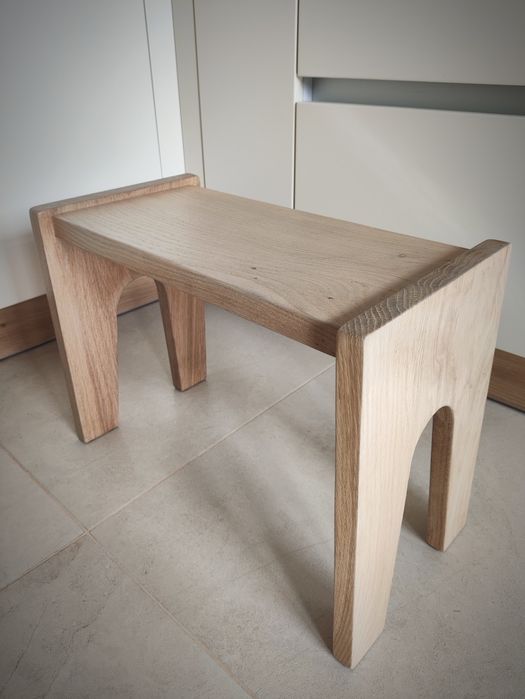 Krzesło taboret pomocniczy do kuchni łazienki dąb drewno