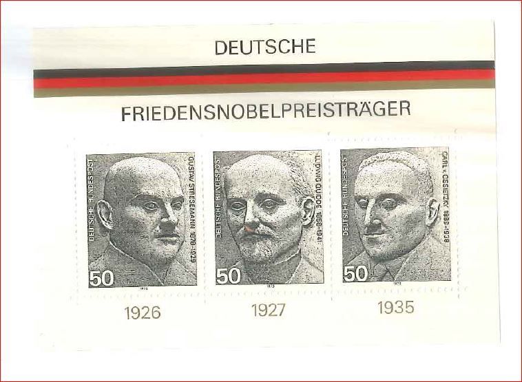 Znaczki pocztowe - Briefmarken Deutsche Friedensnobelpreistraeger.