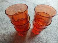 6 szklanek niskich pomarańczowych