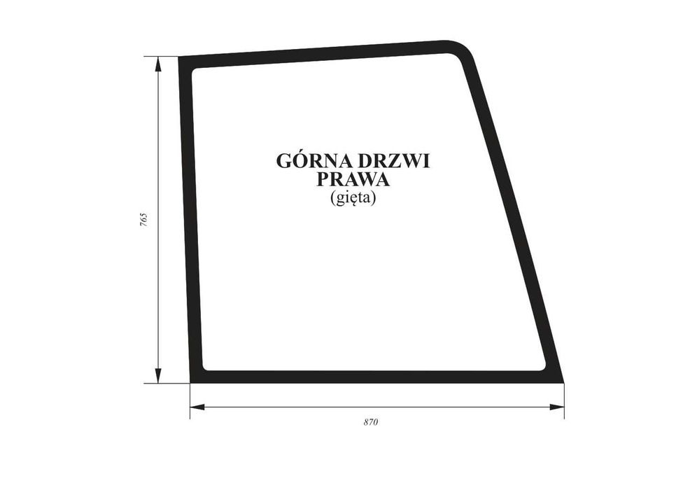 szyba drzwi górna prawa do ciągnika New Holland TL ACX1227