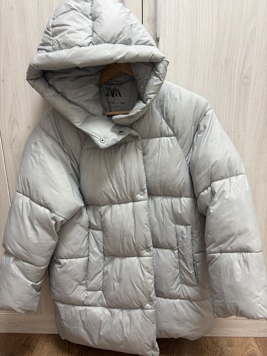 Пуховик Zara сірий