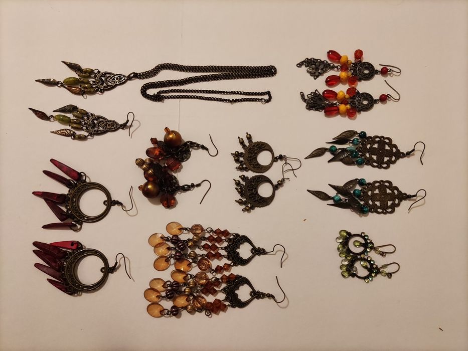 Kolczyki Boho etno wiszące długie