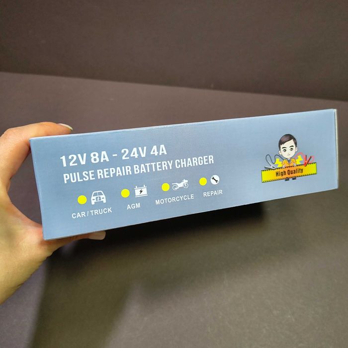 Сучасний зарядник 8A для 12V/24V АКБ - розумна зарядка для авто, мото