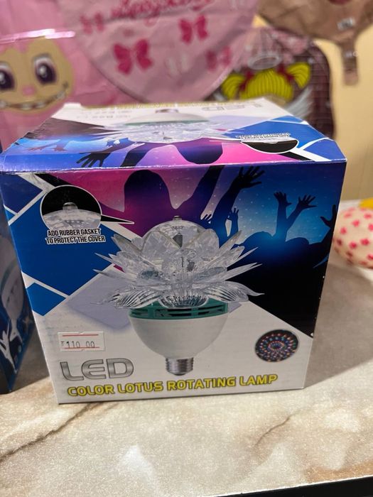 Цветная LED лампа вращающаяся • эффект дискотеки • есть опт