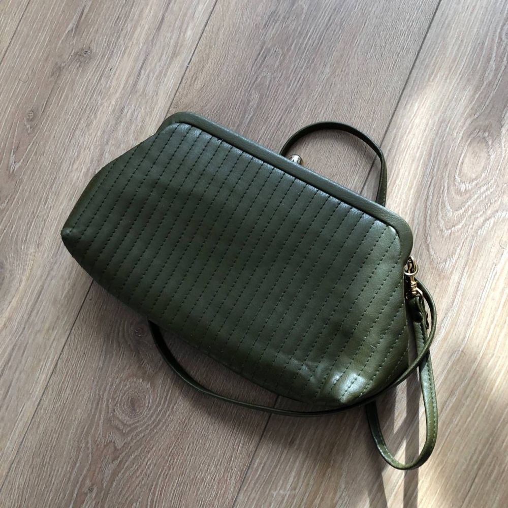 Кожаная сумка-клатч vintage, зелена сумка suzy smith