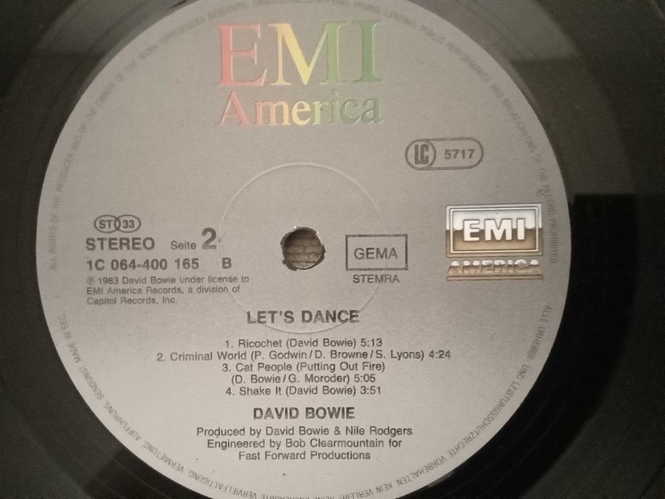 Виниловая пластинка David Bowie  Lets Dance  1983 г.