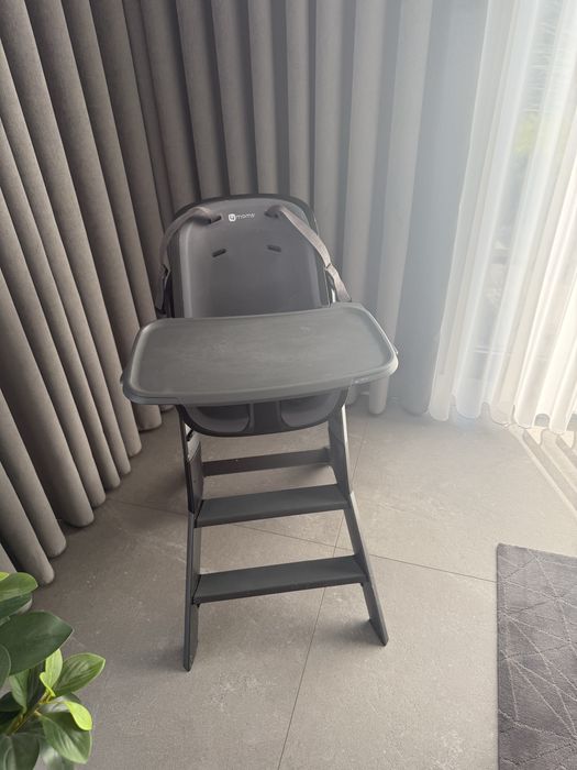 Krzesełko do karmienia 4moms high chair black szare
