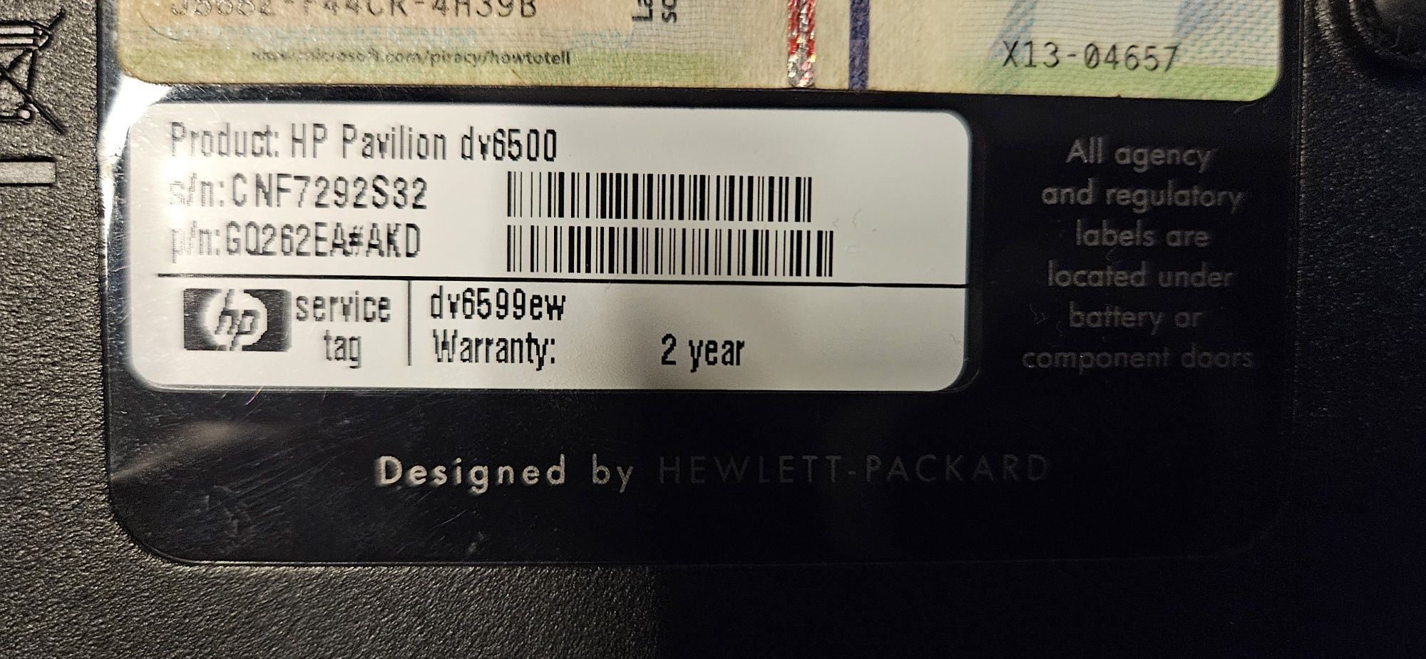 Laptop HP  Pavilion dv6599ew Special Edition