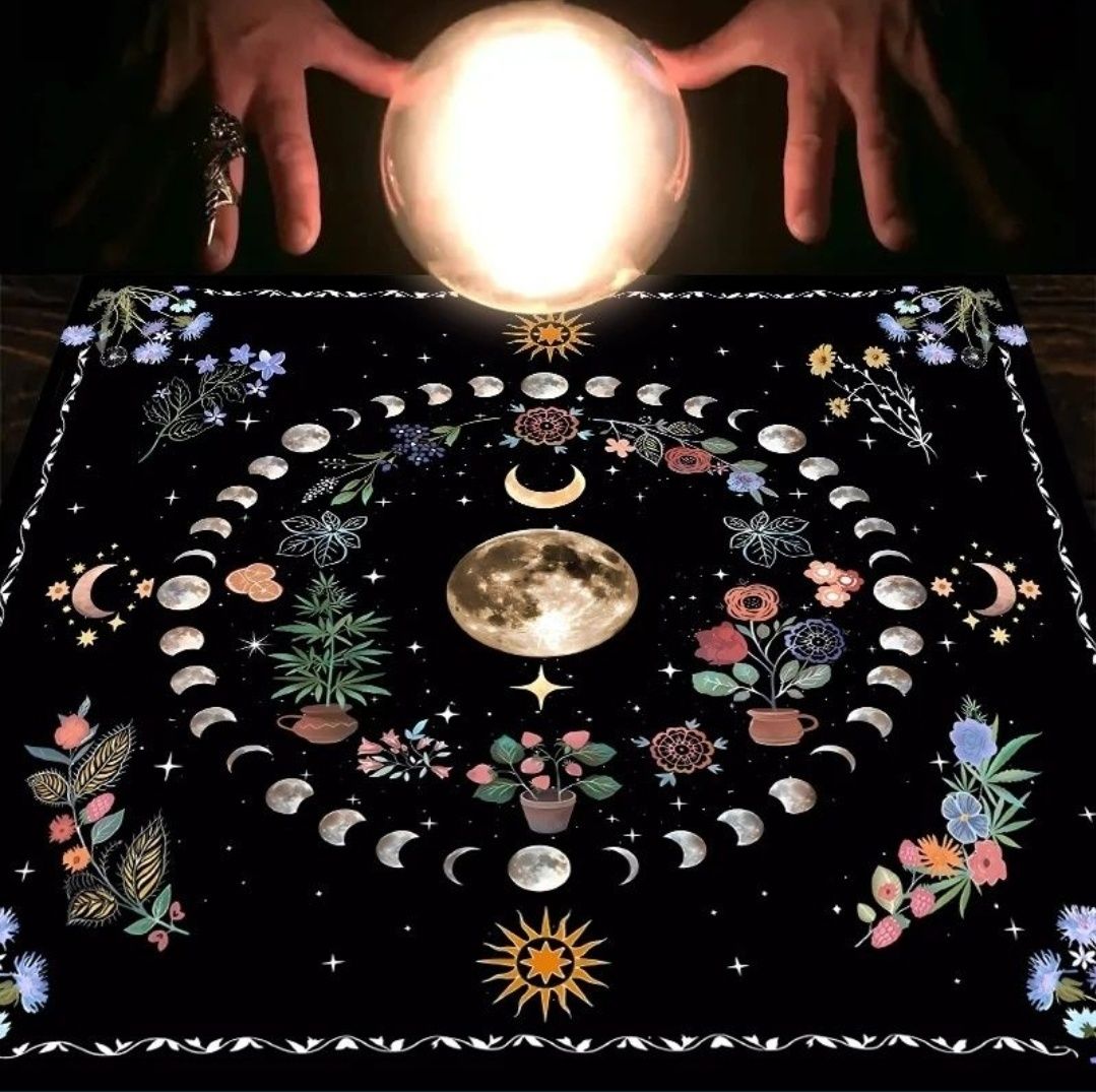 Obrus do tarota gobelin ścienny obraz kilim makatka księżyc moon witch