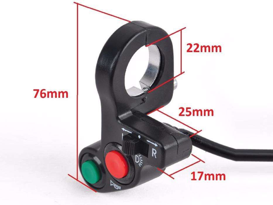 Botões de guiador para comando de piscas, luzes e buzina