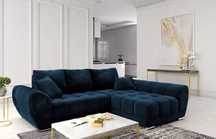 Sofa narożna rozkładana Nuage Royal Blue Velvet 285x192x92 Windsor&Co