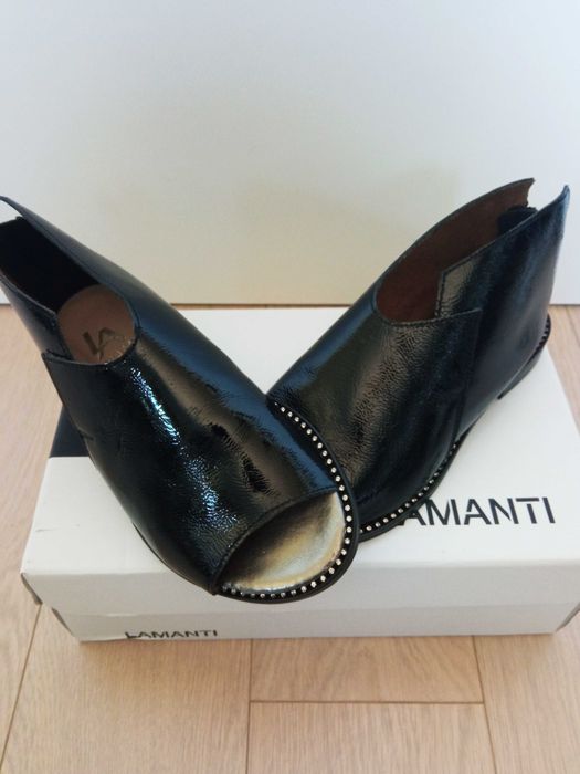 Czarne botki roz.36 skóra