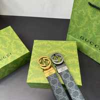 Gucci pasek firmowy męski, damski, skóra G 210444